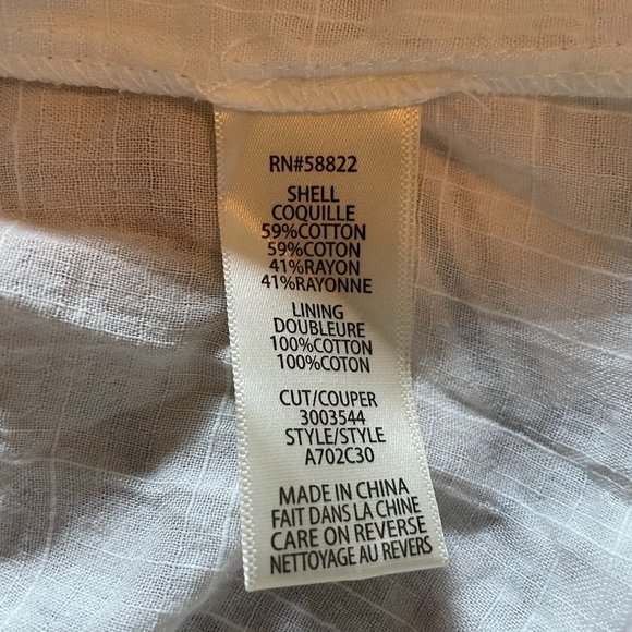 Max Studio White Ruffled Blouse - Size L - Picture 9 of 9